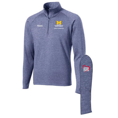 Sport Tek Sport Wick Stretch Half Zip Pullover -- True Navy Heather