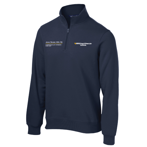 Gender Care Heart Sport Tek Quarter Zip Sweatshirt -- True Navy