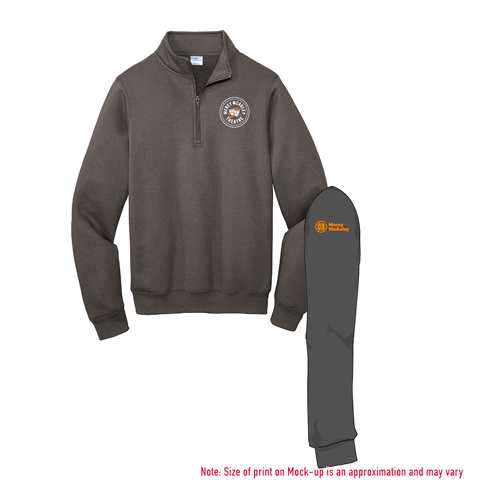 Port and Company Core Fleece Quarter-Zip Pullover Sweatshirt -- Charcoal