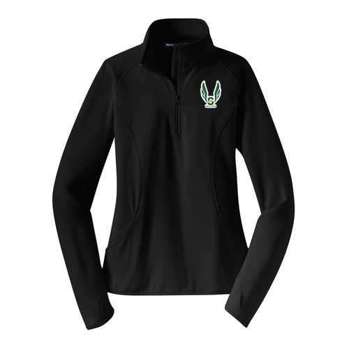 Sport Tek Ladies Half Zip Pullover -- Black