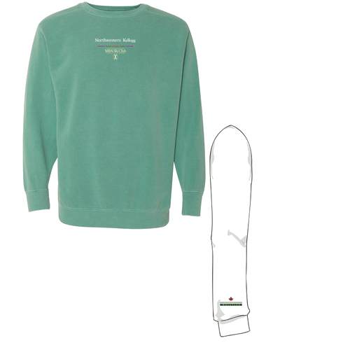 Comfort Colors Crewneck Sweatshirt -- MBA Ski Club -- Seafoam