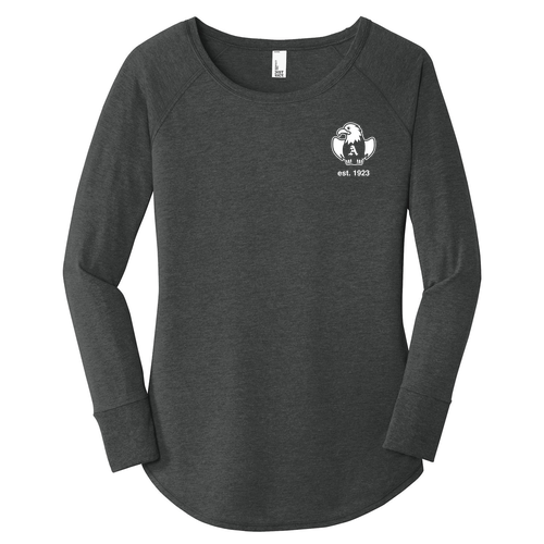 Ladies Cut District Made Perfect Tri Long Sleeve Tunic -- Black Frost