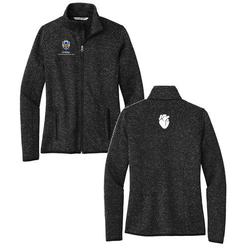 Port Authority Ladies Sweater Fleece Jacket -- Black Heather