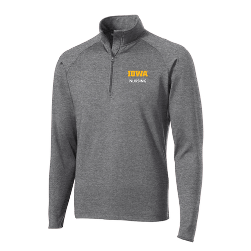 Sport Tek Sport Wick Stretch Half Zip Pullover -- Charcoal Grey Heather