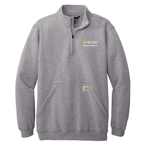Men/Unisex Carhartt Midweight 1/4-Zip Mock Neck Sweatshirt -- Heather Grey