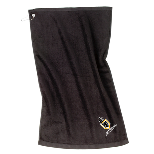 Grommeted Golf Towel -- Black