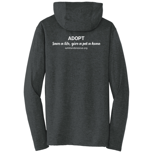 District Made Mens Perfect Tri Long Sleeve Hoodie T-Shirt Black Frost: Novelty Design