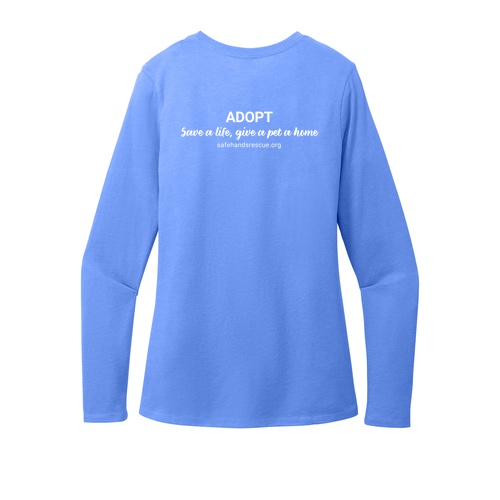 District Women's Perfect Blend CVC Long Sleeve Tee -- Heathered Royal