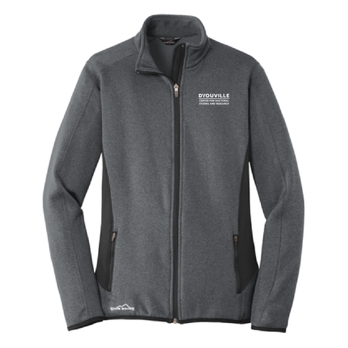 Eddie Bauer Ladies Full Zip Heather Stretch Fleece Jacket -- Dark Charcoal Heather