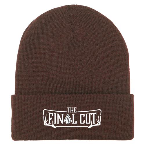 Yupoong Knit Hat with Cuff -- Brown