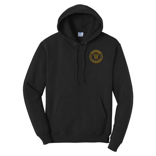 Core Fleece Pullover Hooded Sweatshirt w/embroidered logo-- Jet Black
