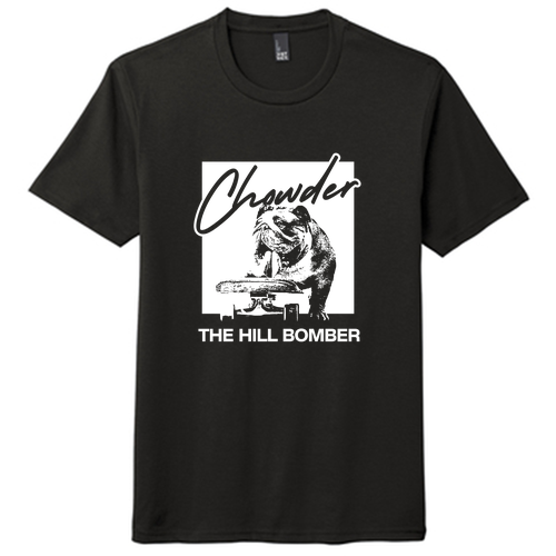 District Made Mens Perfect Tri Crew Tee -Chowder Script- Black