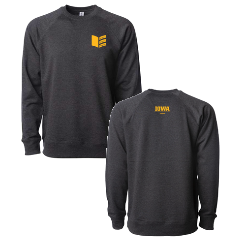 Independent Trading Co.  Icon Unisex Lightweight Loopback Terry Crew -- Charcoal Heather