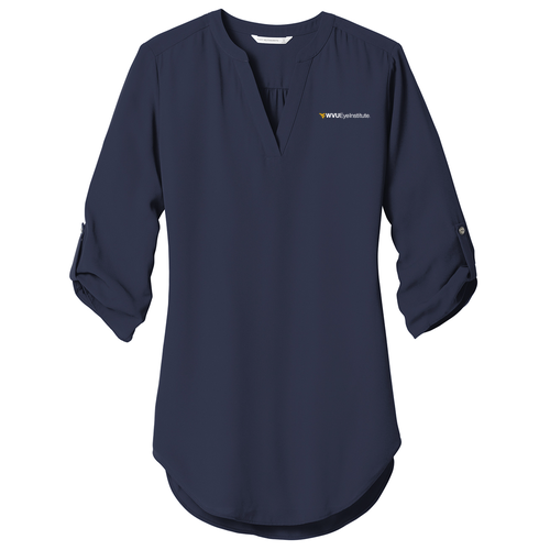 Port Authority Ladies 3/4-Sleeve Tunic Blouse -- True Navy