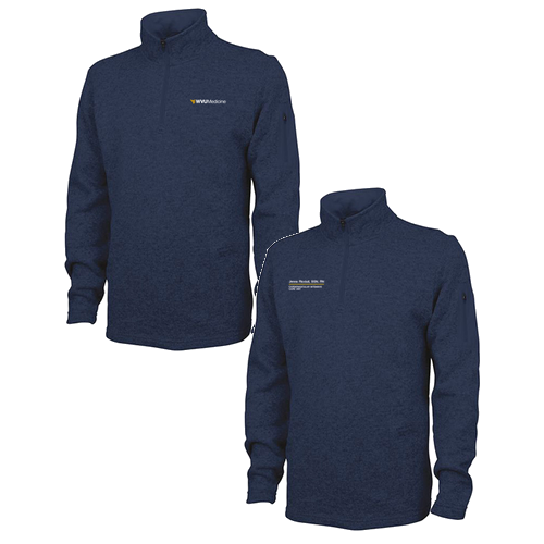 Charles River Mens Heathered Fleece Pullover -- Navy Heather