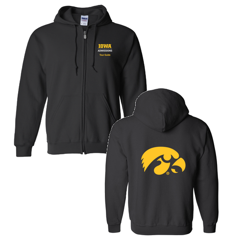 Gildan Full Zip Hooded Sweatshirt -- Black