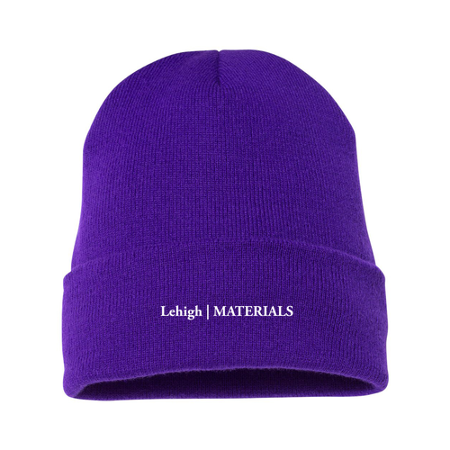 Yupoong Knit Hat with Cuff -- Purple