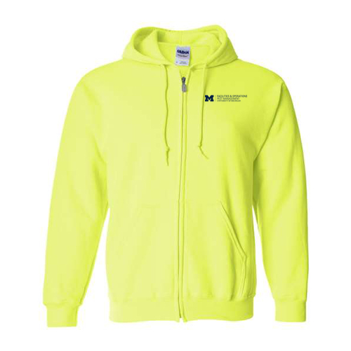 Gildan Full Zip Hooded Sweatshirt -- Safety Green, $33