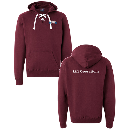 J America Sport Lace Hooded Sweatshirt -- Maroon