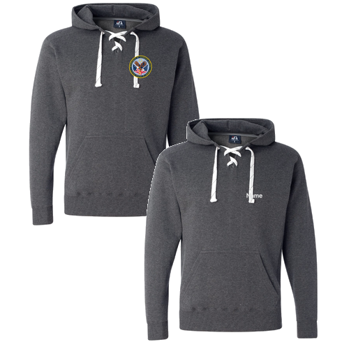 J America Sport Lace Hooded Sweatshirt -- Charcoal Heather