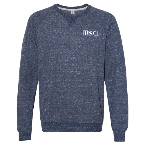 Jerzees Snow Heather French Terry Crewneck Sweatshirt -- Navy