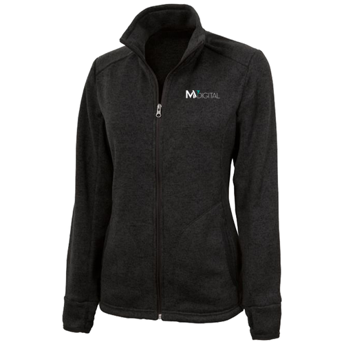 Charles River Ladies Heathered Fleece Jacket -- Black Heather