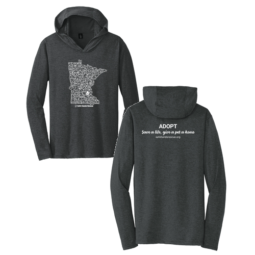 District Made Mens Perfect Tri Long Sleeve Hoodie T-Shirt Black Frost: Novelty Design