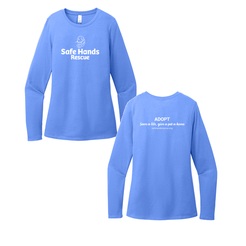 District Women's Perfect Blend CVC Long Sleeve Tee -- Heathered Royal