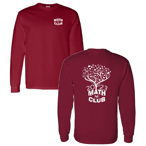 LVC Math Club Cotton Longsleeve T-Shirt -- Cardinal
