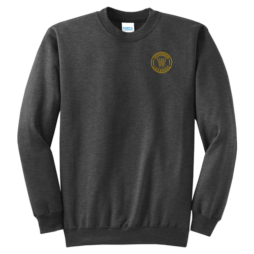 Classic Crewneck Sweatshirt w/embroidered logo-- Dark Heather Grey