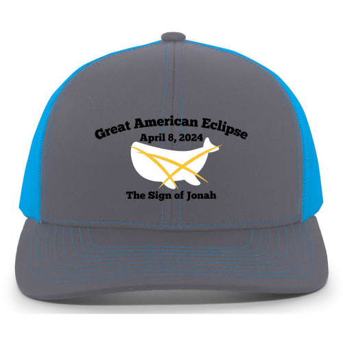 Pacific Headwear Trucker Mesh Hat -- Graphite / Neon Blue / Graphite