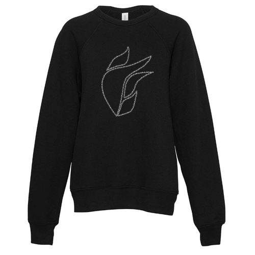 Bella Canvas Youth Sponge Fleece Raglan Sweatshirt -- Black