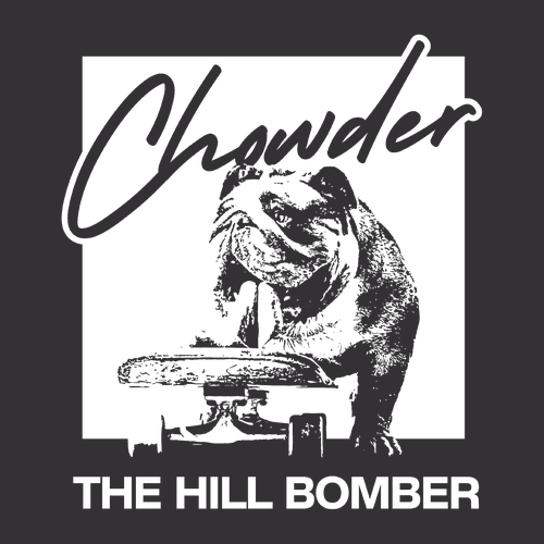 District Made Mens Perfect Tri Crew Tee -Chowder Script- Black