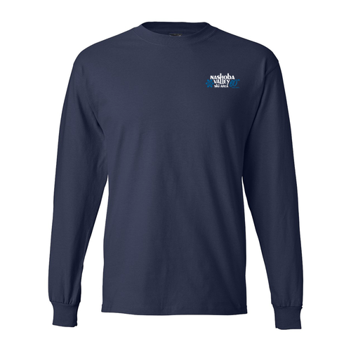Hanes Beefy T Longsleeve T-Shirt -- Navy