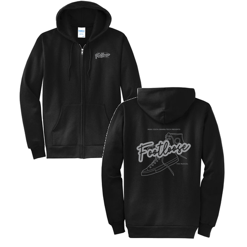 Port and Company Classic Full Zip Hooded Sweatshirt -- Jet Black