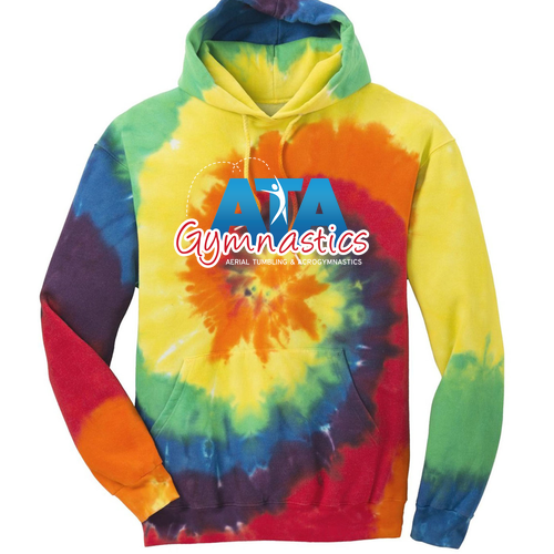 Port & Company Essential Tie Dye Pullover Hooded Sweatshirt -- Rainbow