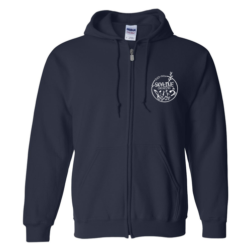 Gildan Full Zip Hooded Sweatshirt -- Navy