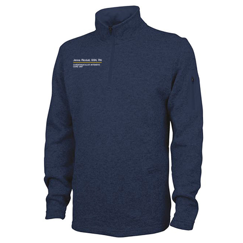 Charles River Mens Heathered Fleece Pullover -- Navy Heather