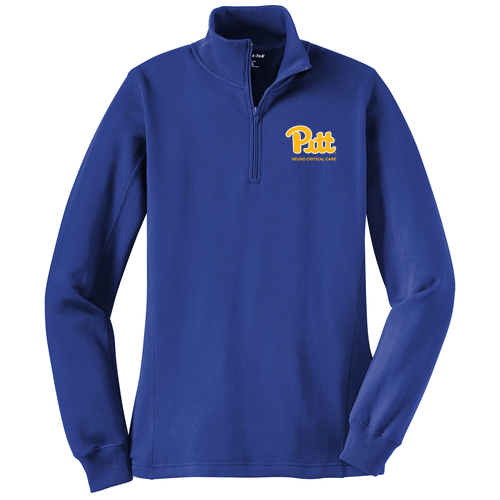 Ladies Quarter Zip Sweatshirt -- True Royal -- Neuro Critical Care