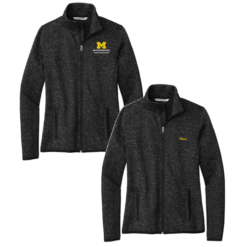 Ladies Port Authority Sweater Fleece Jacket -- Black Heather