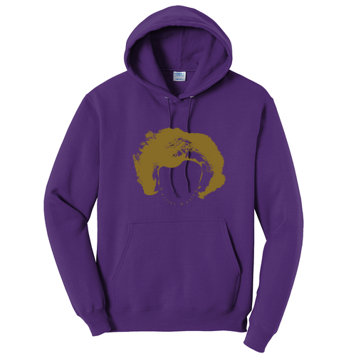 Mens/Unisex Port and Company Core Fleece Pullover Hooded Sweatshirt -- Purple