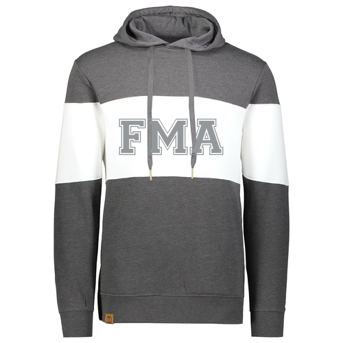 FMA Varsity Hoodie -- Carbon Heather / White
