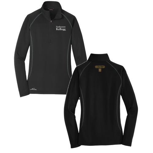 Eddie Bauer Ladies 1/2-Zip Base Layer Fleece -- Black