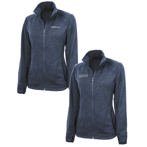Charles River Ladies Heathered Fleece Jacket -- Navy Heather