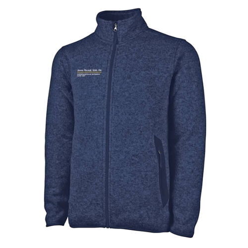 Charles River Mens Heathered Fleece Jacket -- Navy Heather