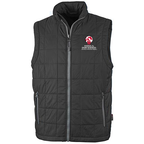 Charles River Mens Radius Quilted Vest -- Black / Grey