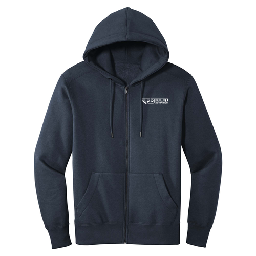 Embroidered District Perfect Weight Fleece Full-Zip Hoodie -- New Navy