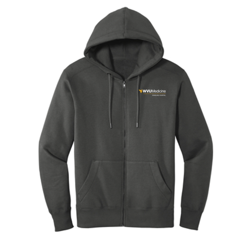 District Perfect Weight Fleece Full-Zip Hoodie -- Charcoal