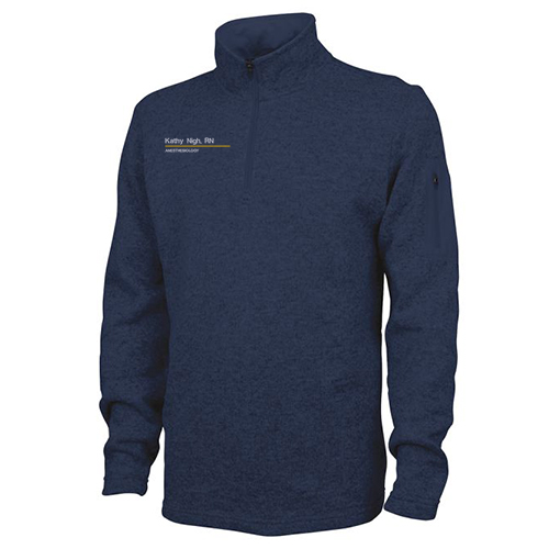 Charles River Mens Heathered Fleece Pullover -- Navy Heather