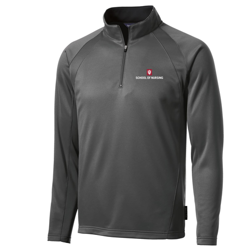 Sport Tek Sportwick Fleece Quarter Zip Pullover -- Dark Smoke / Black